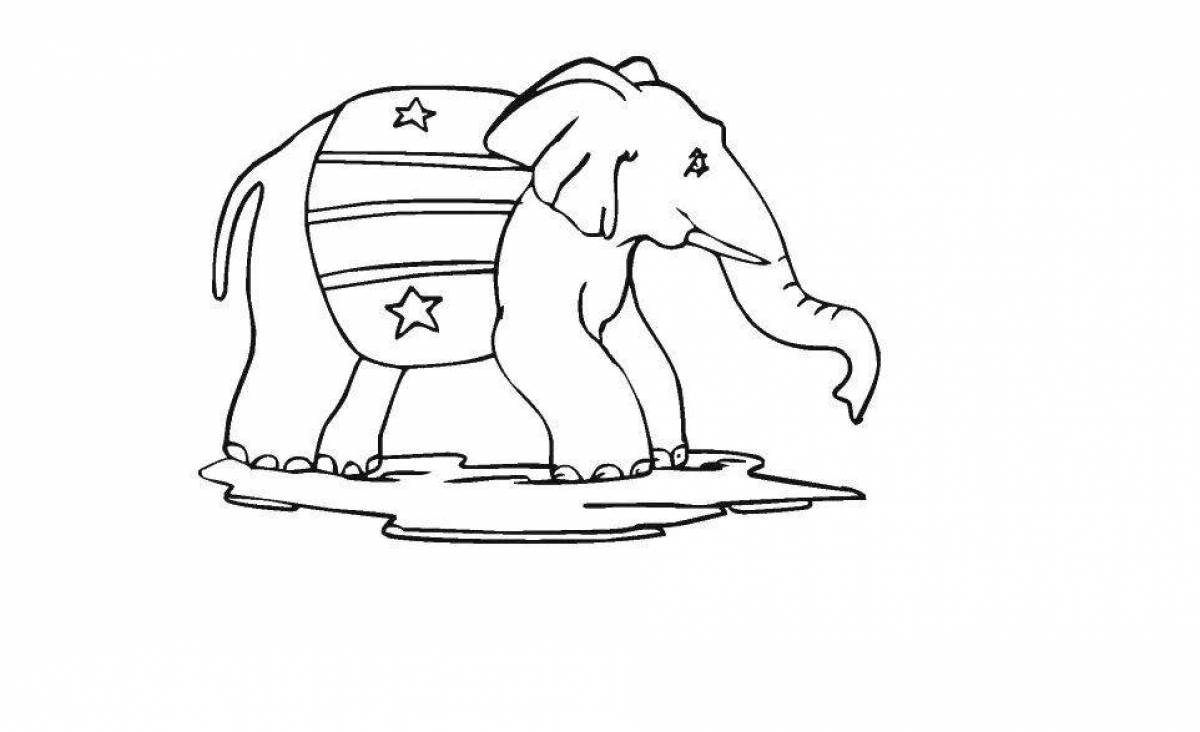 Фото Раскраска сверкающий слон и мопс