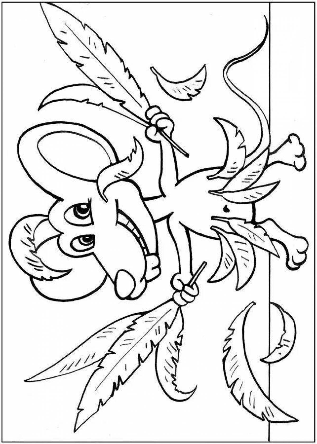 Impressive horns and hooves coloring page