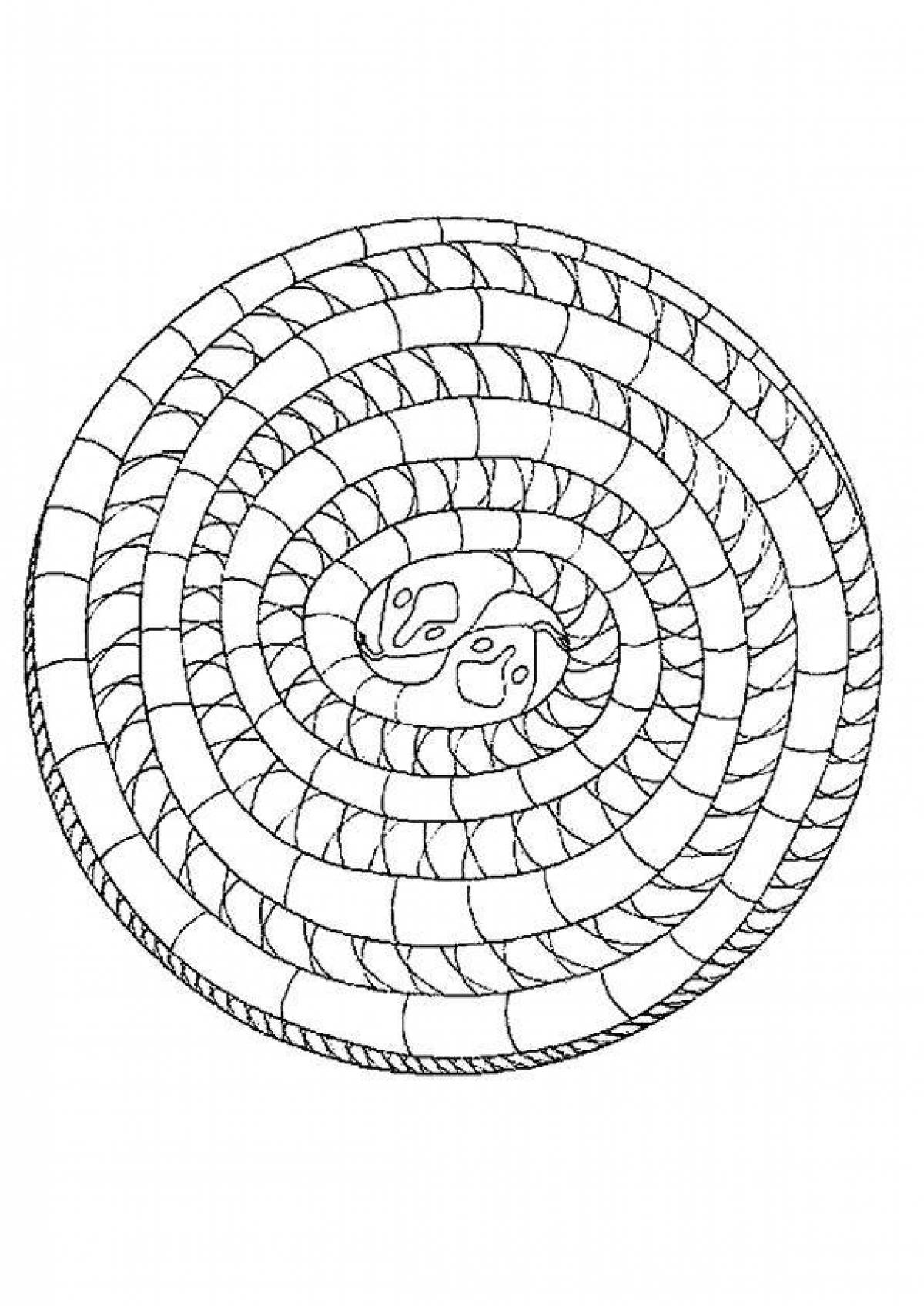 Spiral animal coloring page