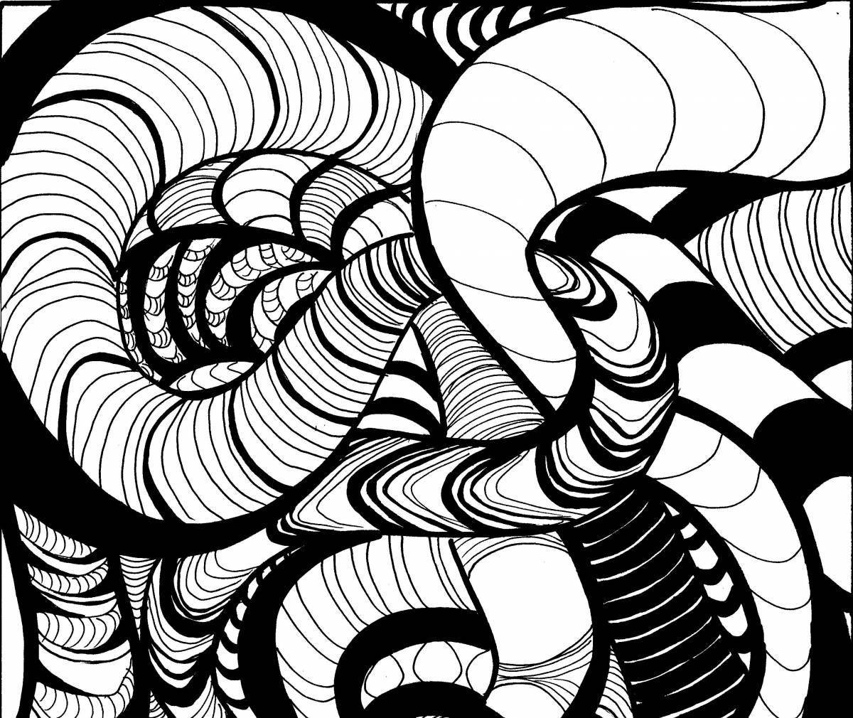 Фото Юмористическая спиральная раскраска животных
