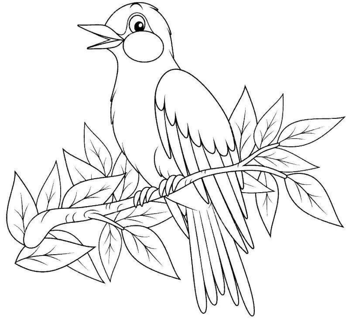 Colorful crow coloring page