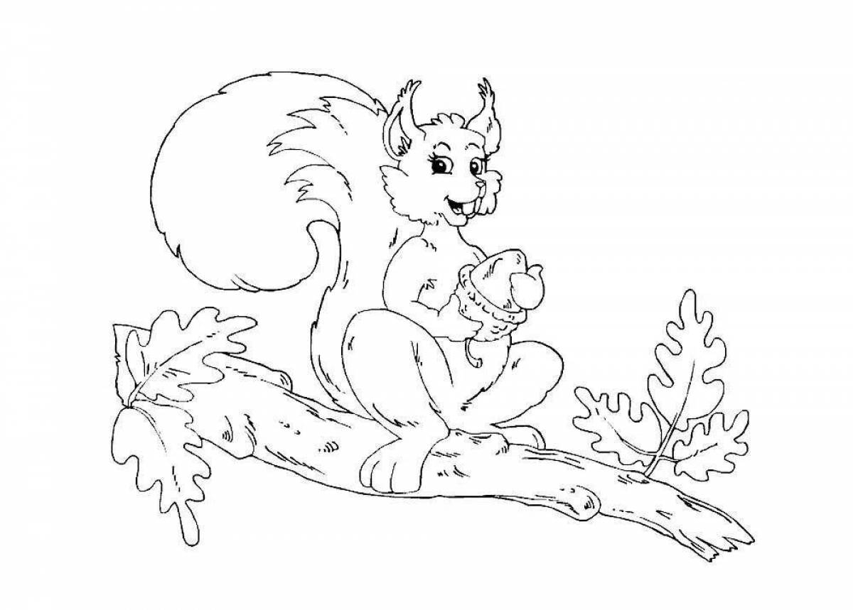 Coloring book brave squirrel