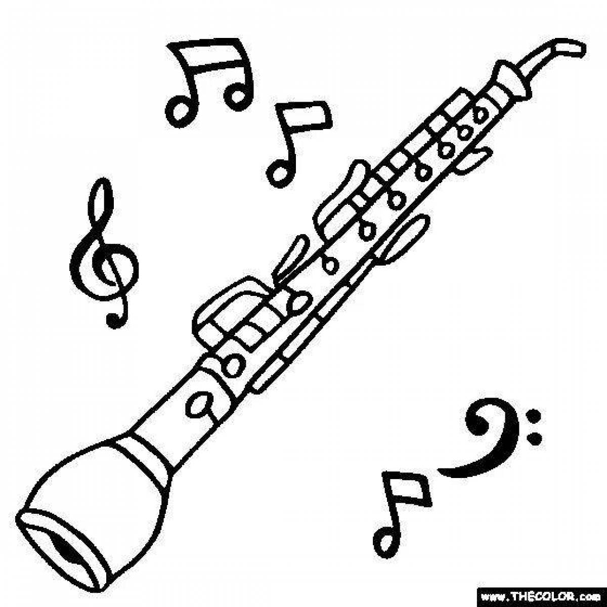 Раскраска музыкальный инструмент brilliant horn