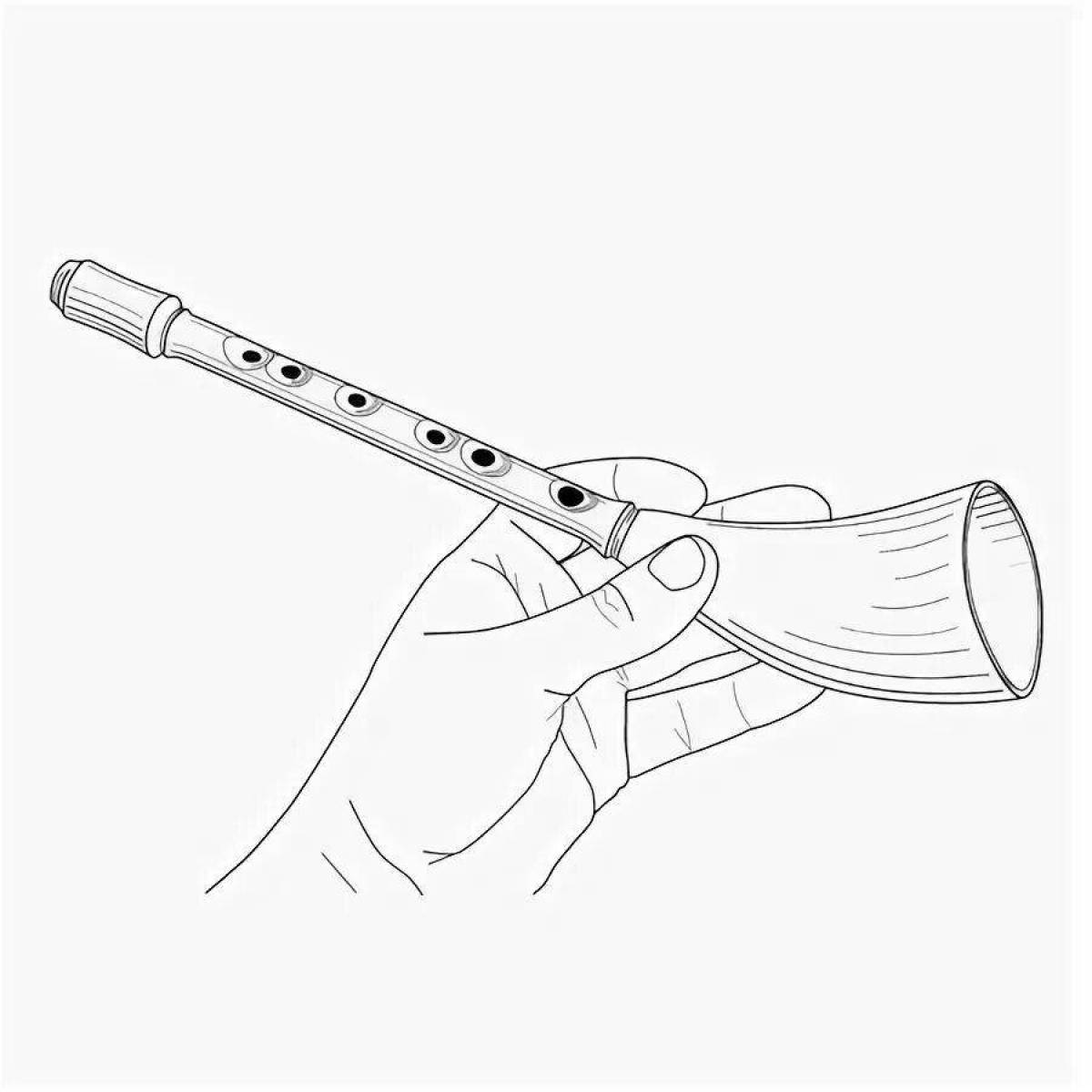 Раскраска живой роговой музыкальный инструмент