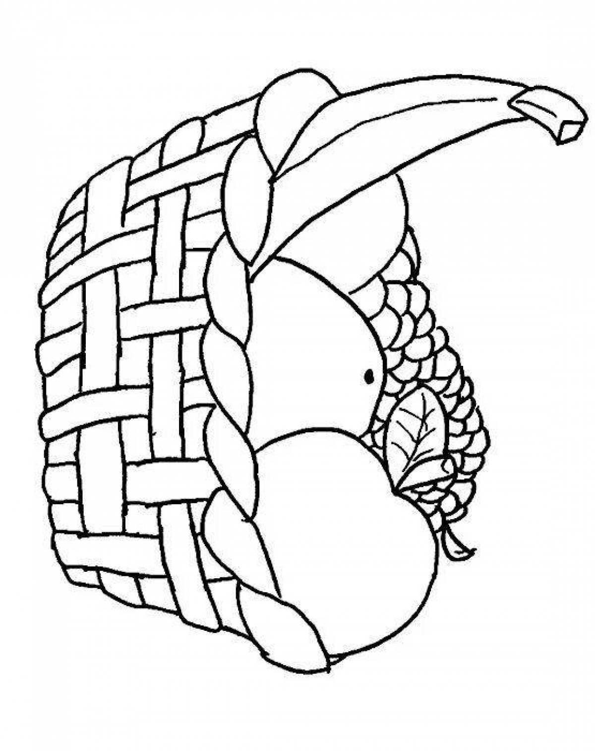 Нарисовать корзину с овощами