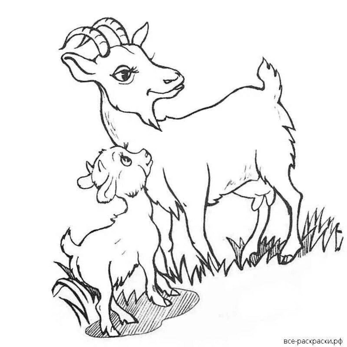 Распечатать раскраску козленка. Коза раскраска. Раскраска коза с козленком. Коза раскраска для детей. Козленок раскраска для детей.