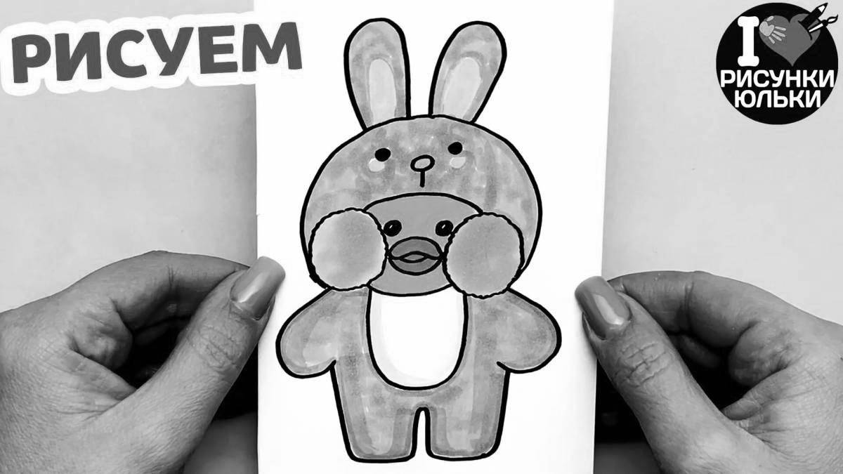 Lalafanfan shiny duck coloring page