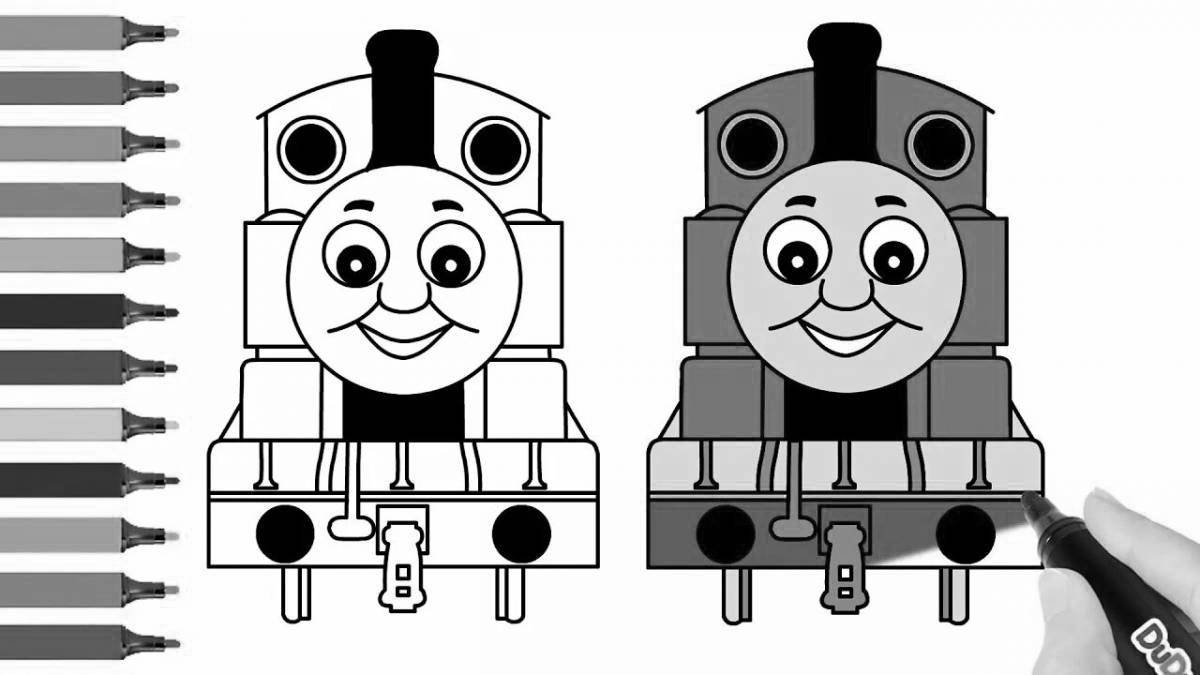 Coloring page playful thomas the tank engine