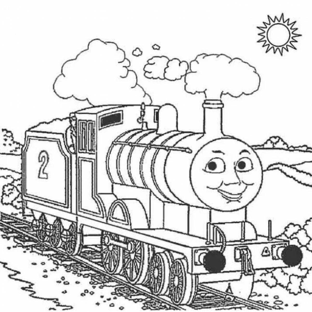 Coloring thomas the tank engine obsessed with flowers