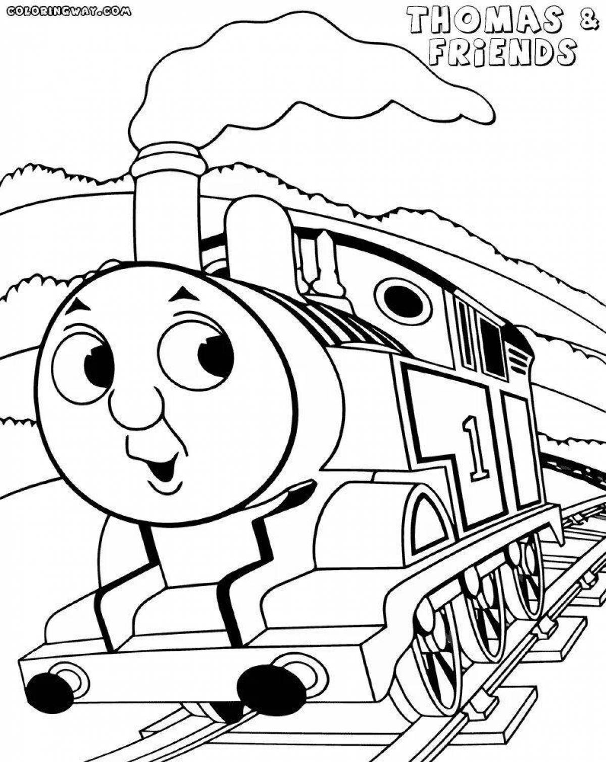 Color sparkling thomas the tank engine coloring book