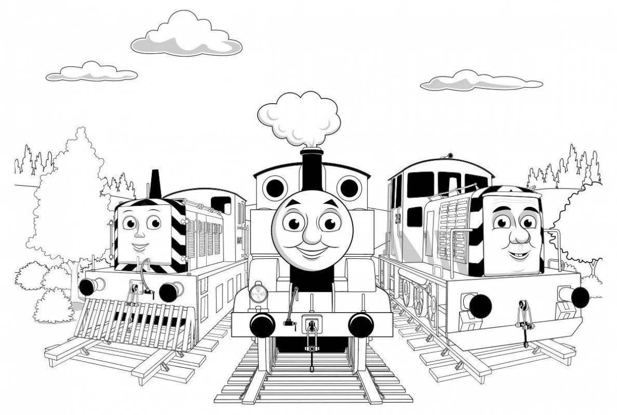 Раскраска паровозик Томас и его друзья