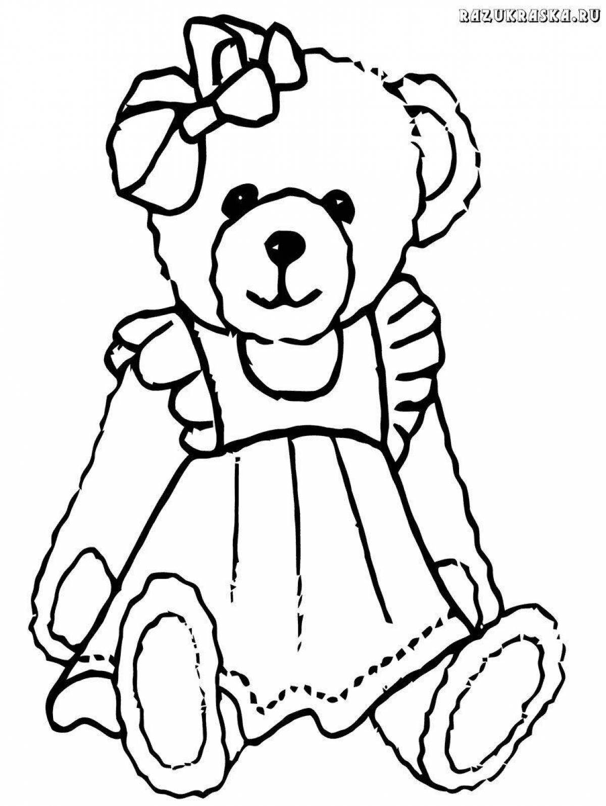 Фото Очаровательная раскраска девочка с медведем
