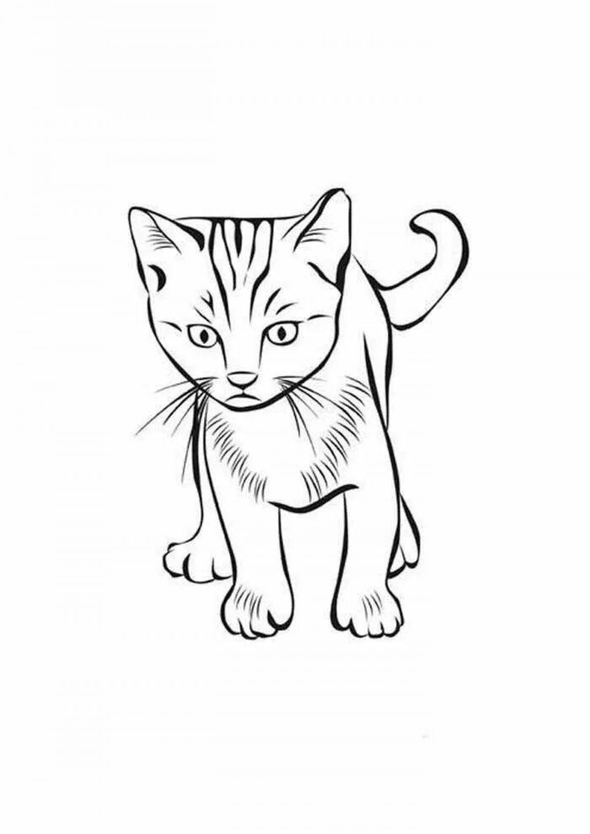 Cheerful cat glitter coloring book