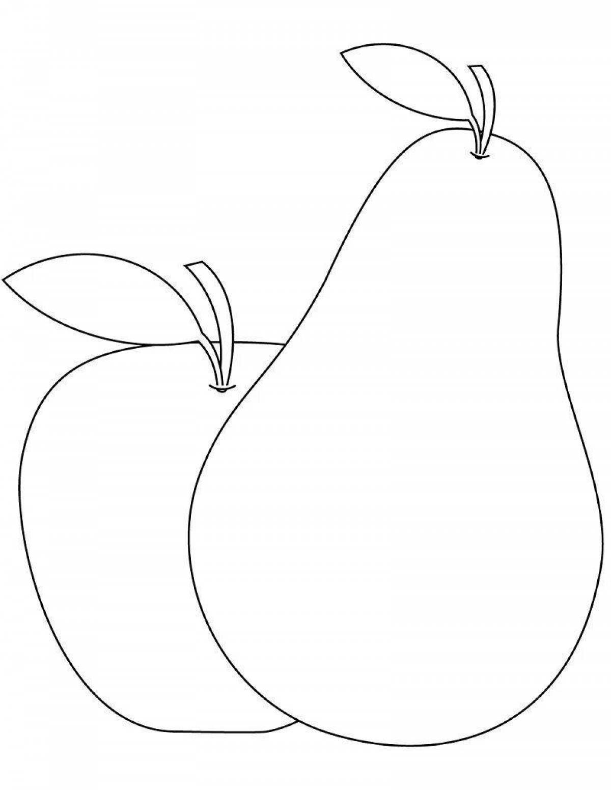 Colorful apple and pear coloring book