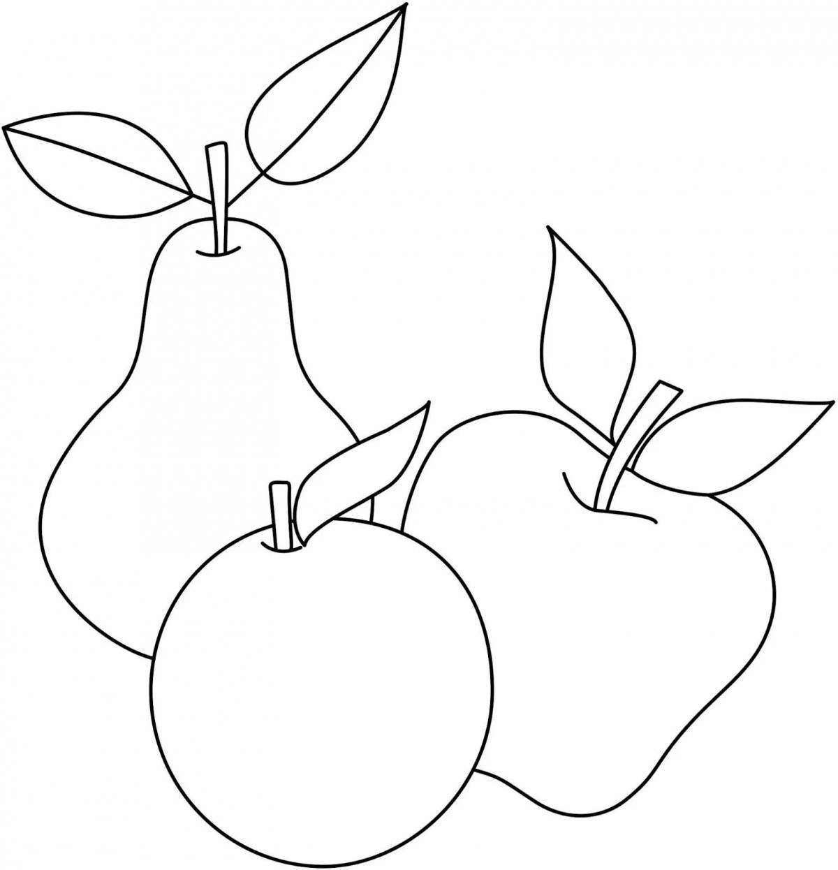Joyful apple and pear coloring book