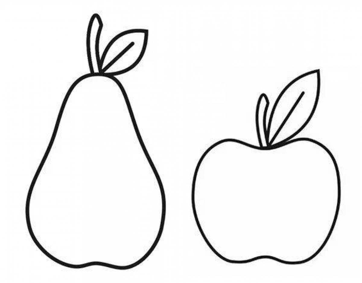 Amazing apple and pear coloring page