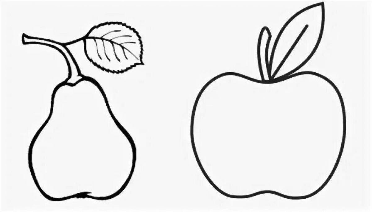 Coloring apple and pear
