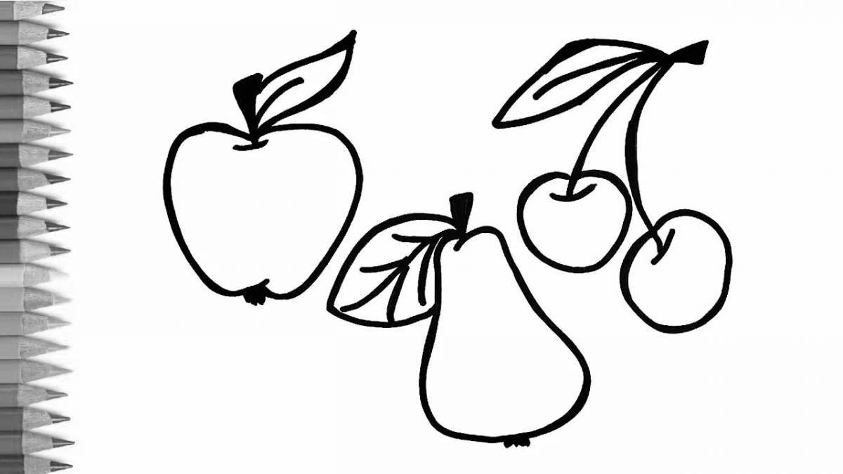 Incredible apple and pear coloring book