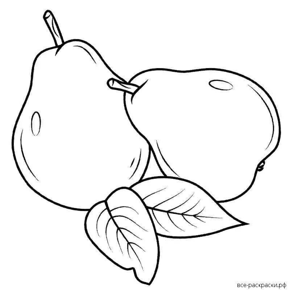 Gorgeous apple and pear coloring book