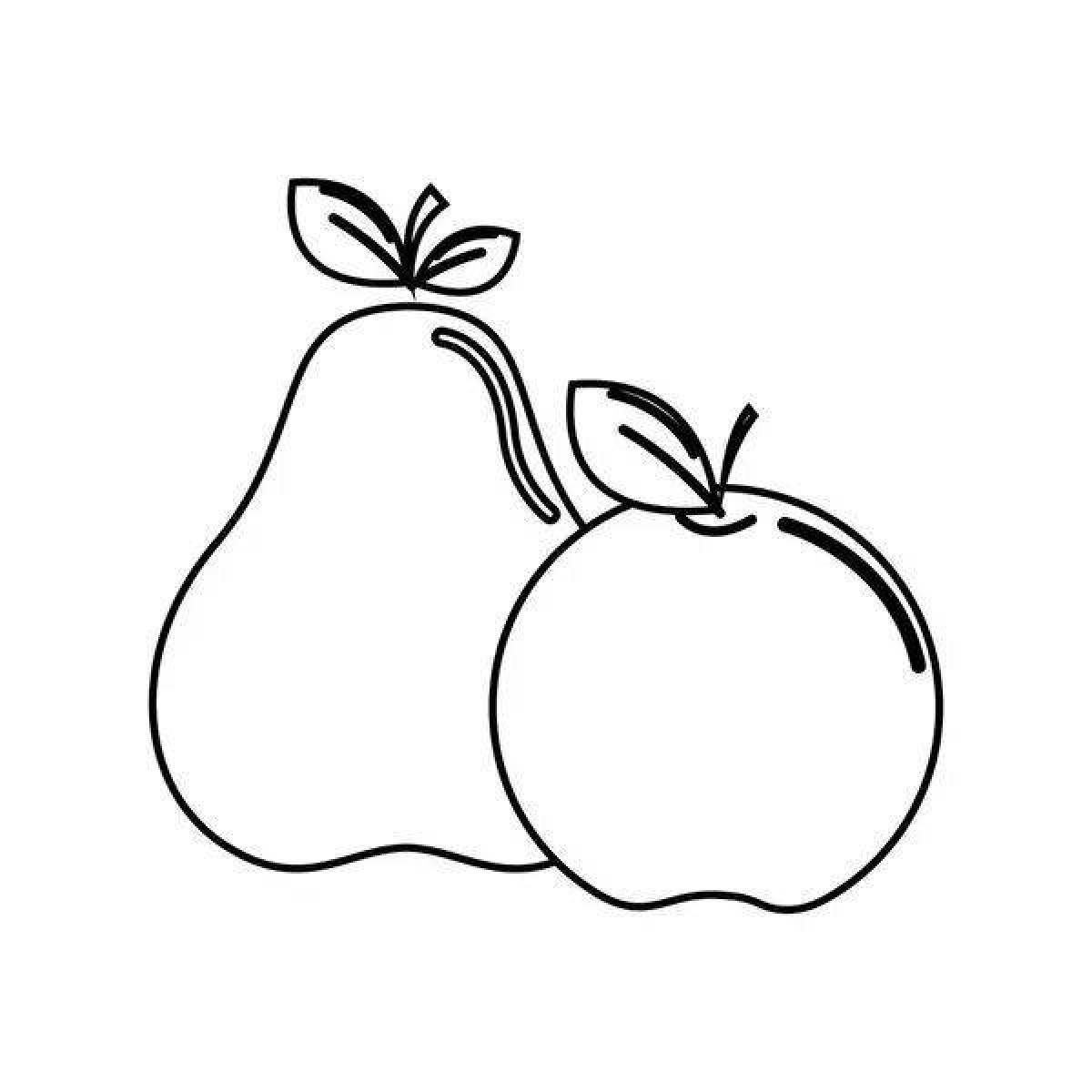 Unforgettable coloring apple and pear
