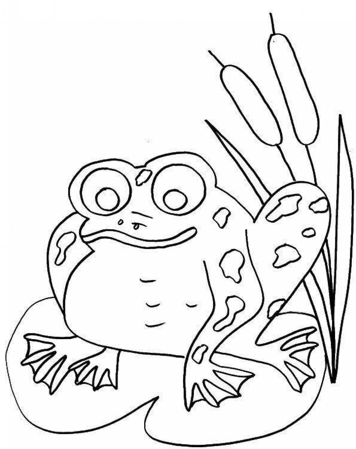 Coloring fairytale toad and rose