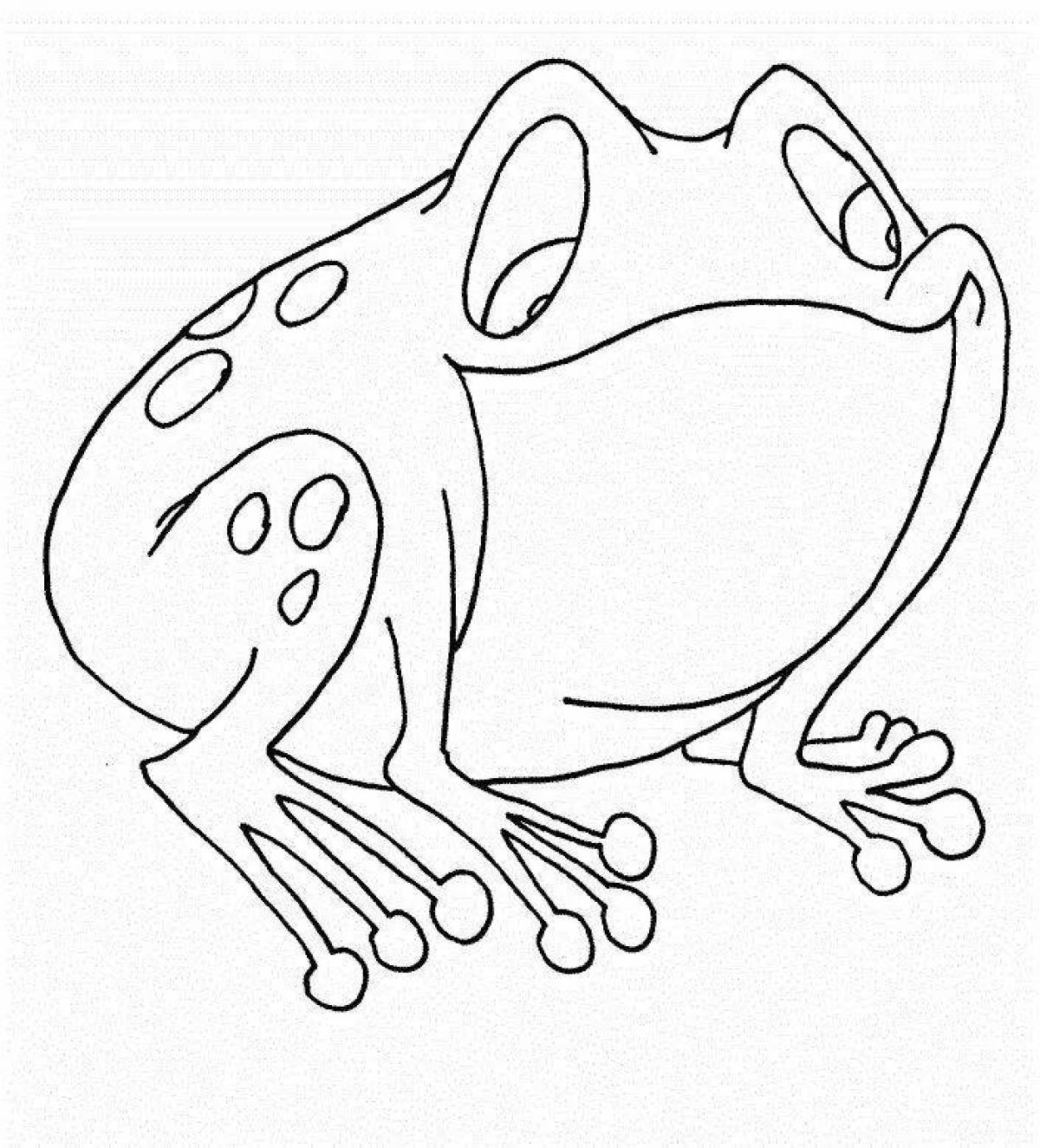 Coloring for a bright toad and a rose