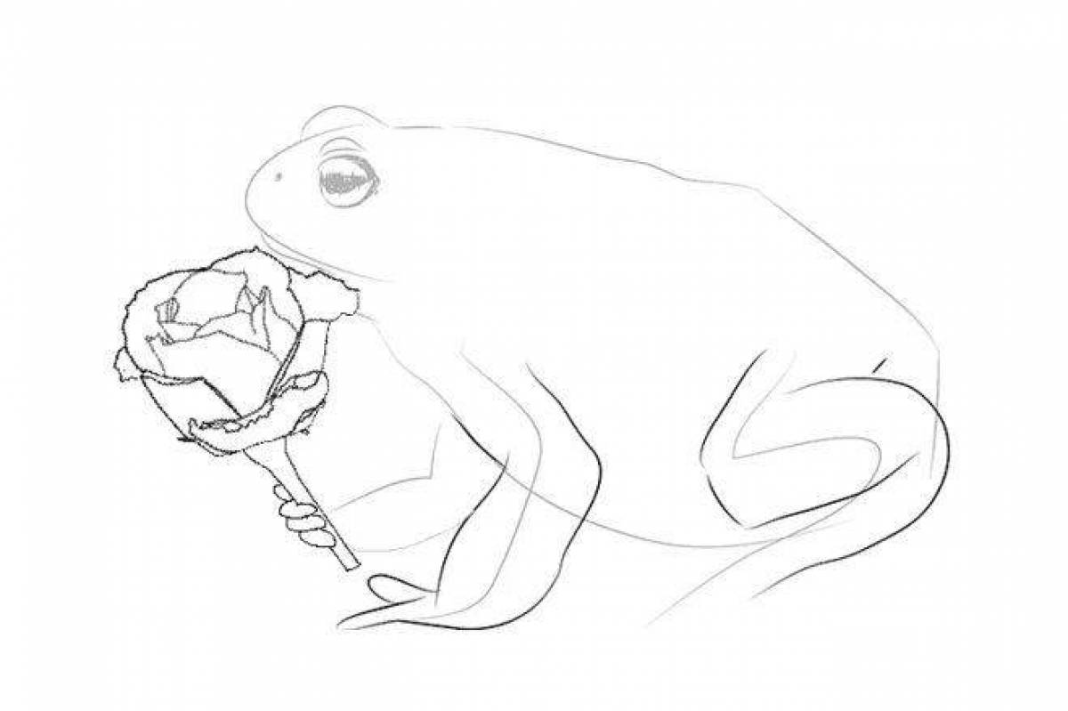 Coloring page toad and rose