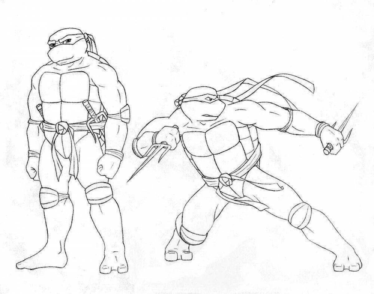 Увлекательная раскраска rap teenage mutant ninja turtles