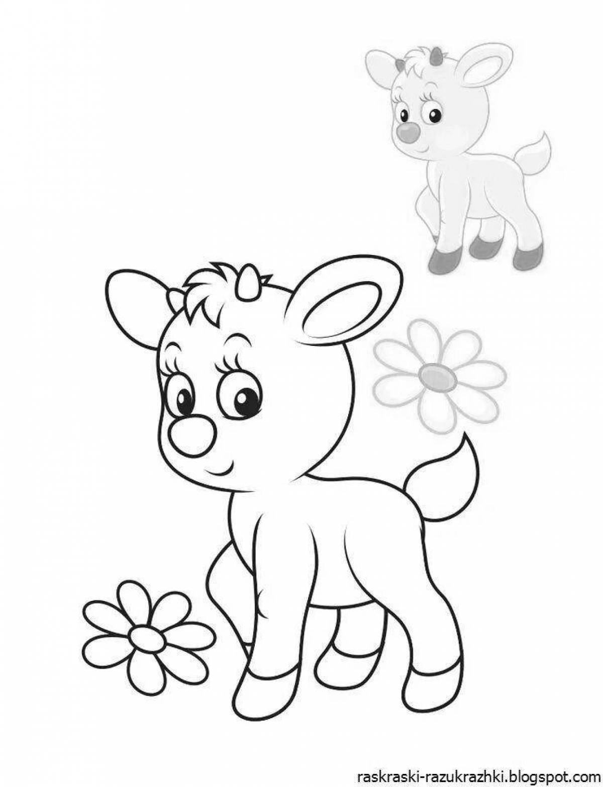 Фото Красочная страница раскраски коз для детей