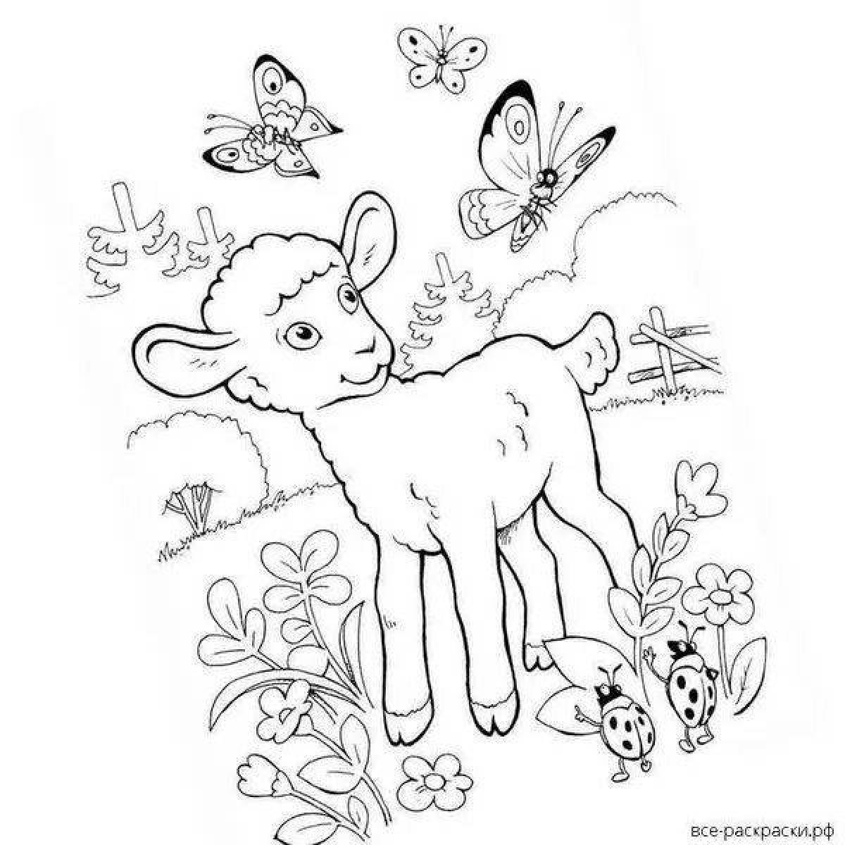 Фото Очаровательная раскраска коз для детей