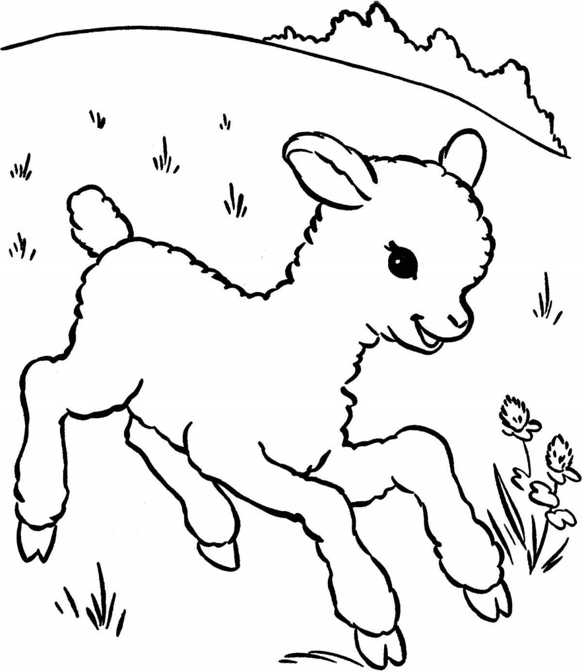 Фото Игривая страница раскраски коз для детей