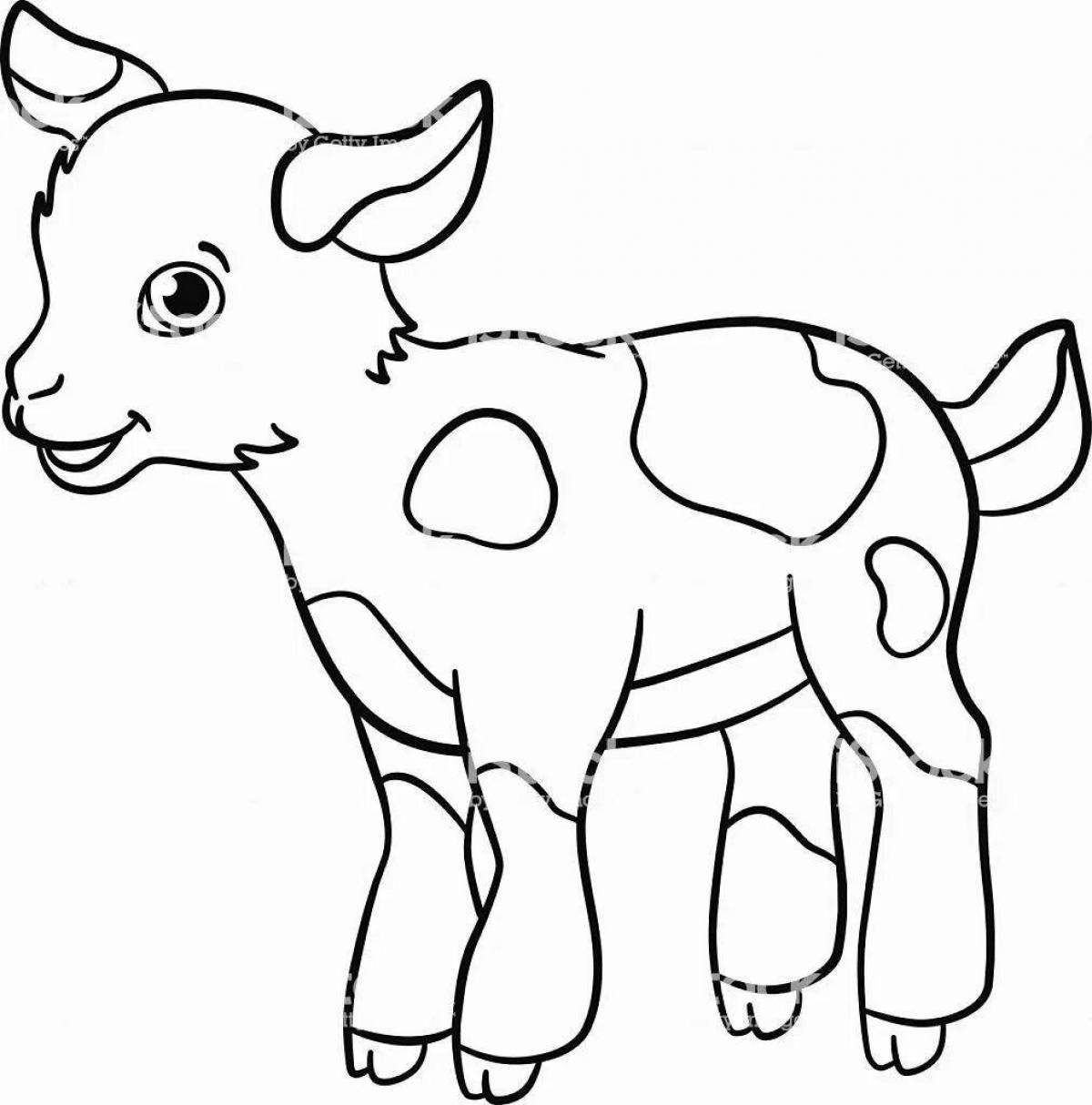 Фото Яркая раскраска козла для детей