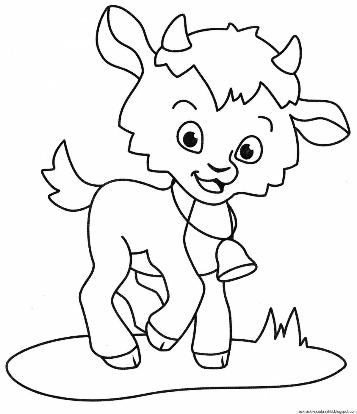 Фото Причудливая раскраска козла для детей