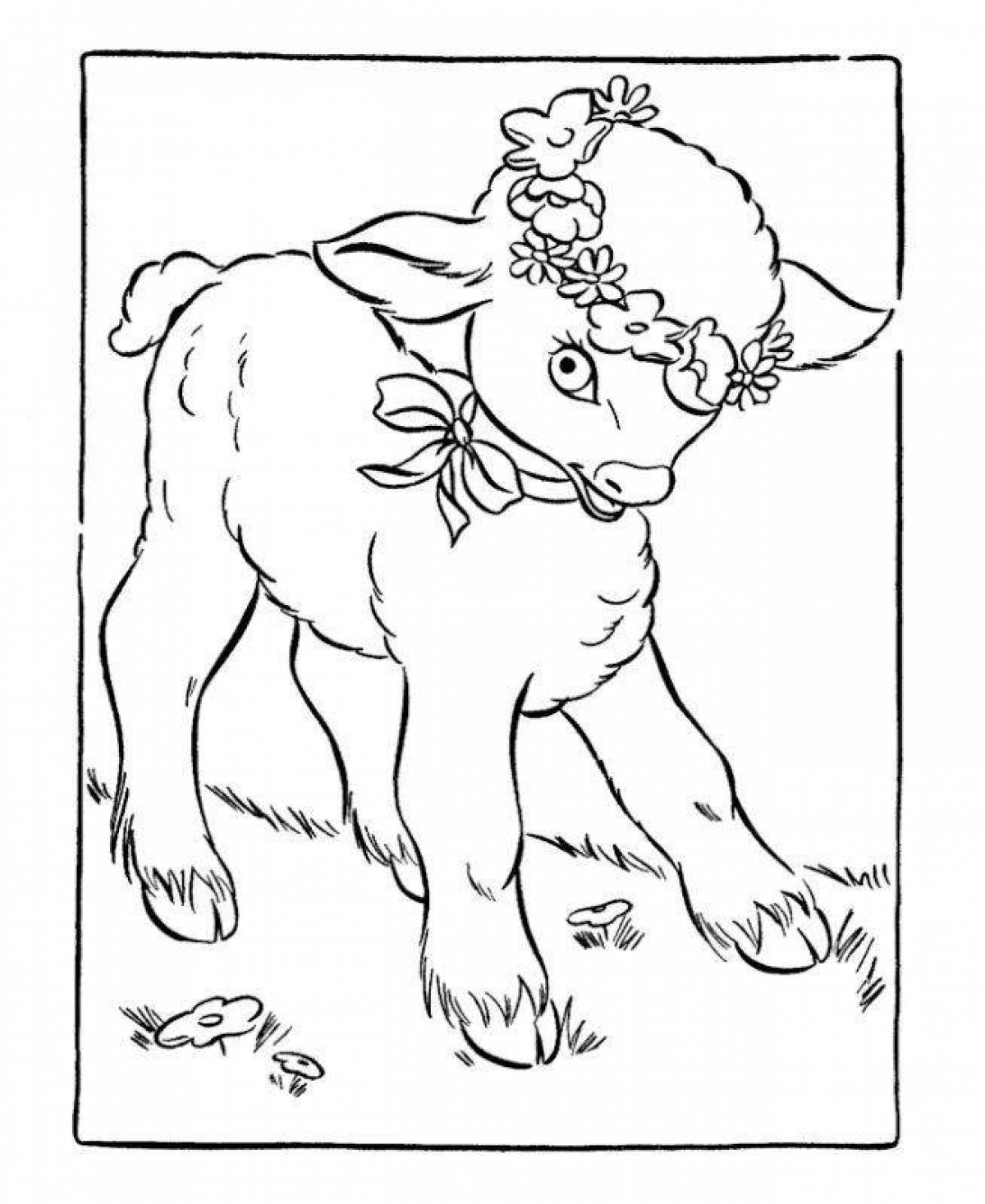 Фото Анимированная страница раскраски коз для детей