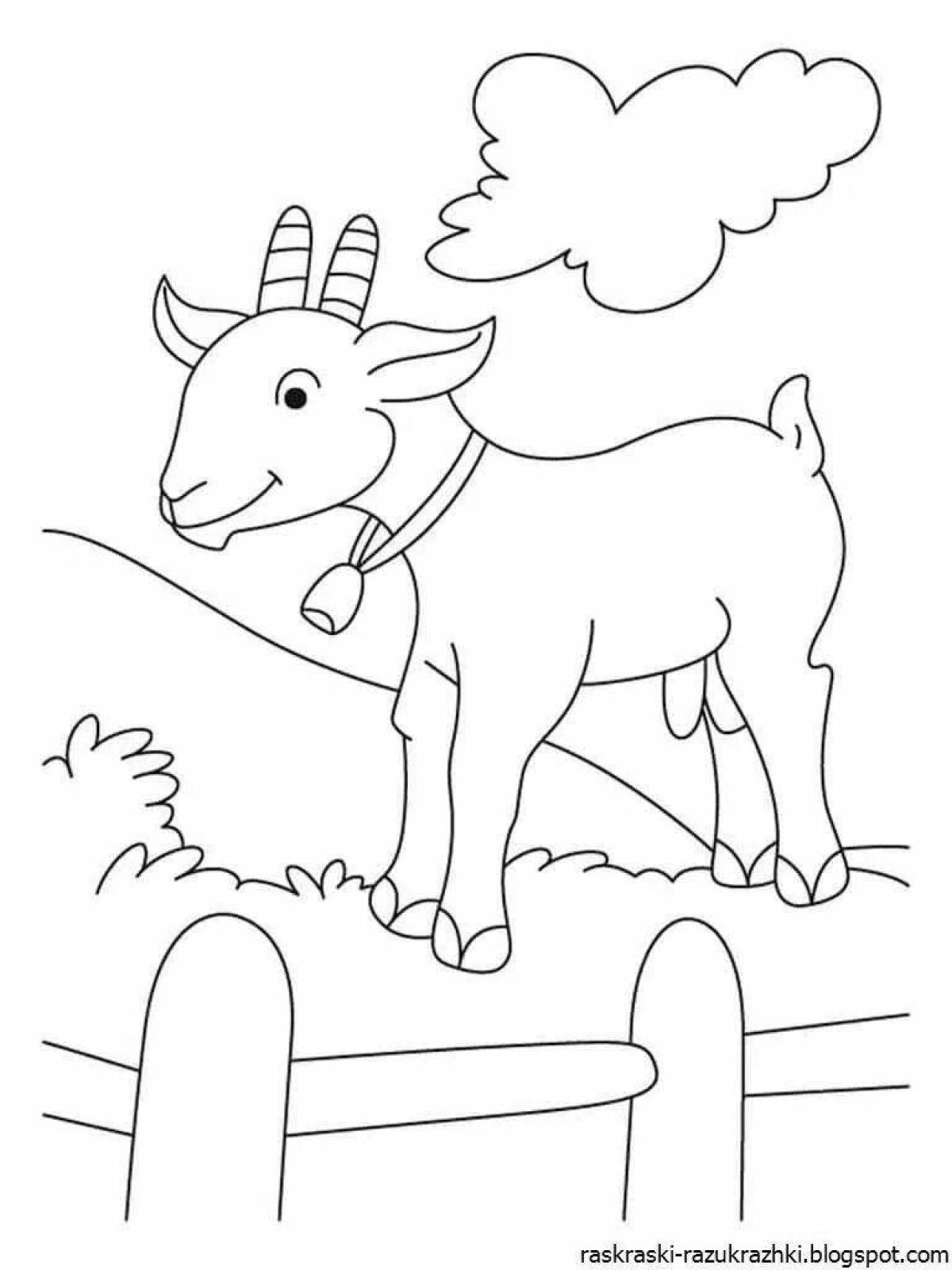 Фото Праздничная раскраска козла для детей