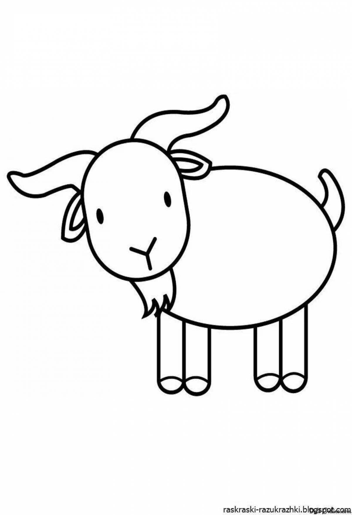 Фото Раскраска блаженная коза для детей