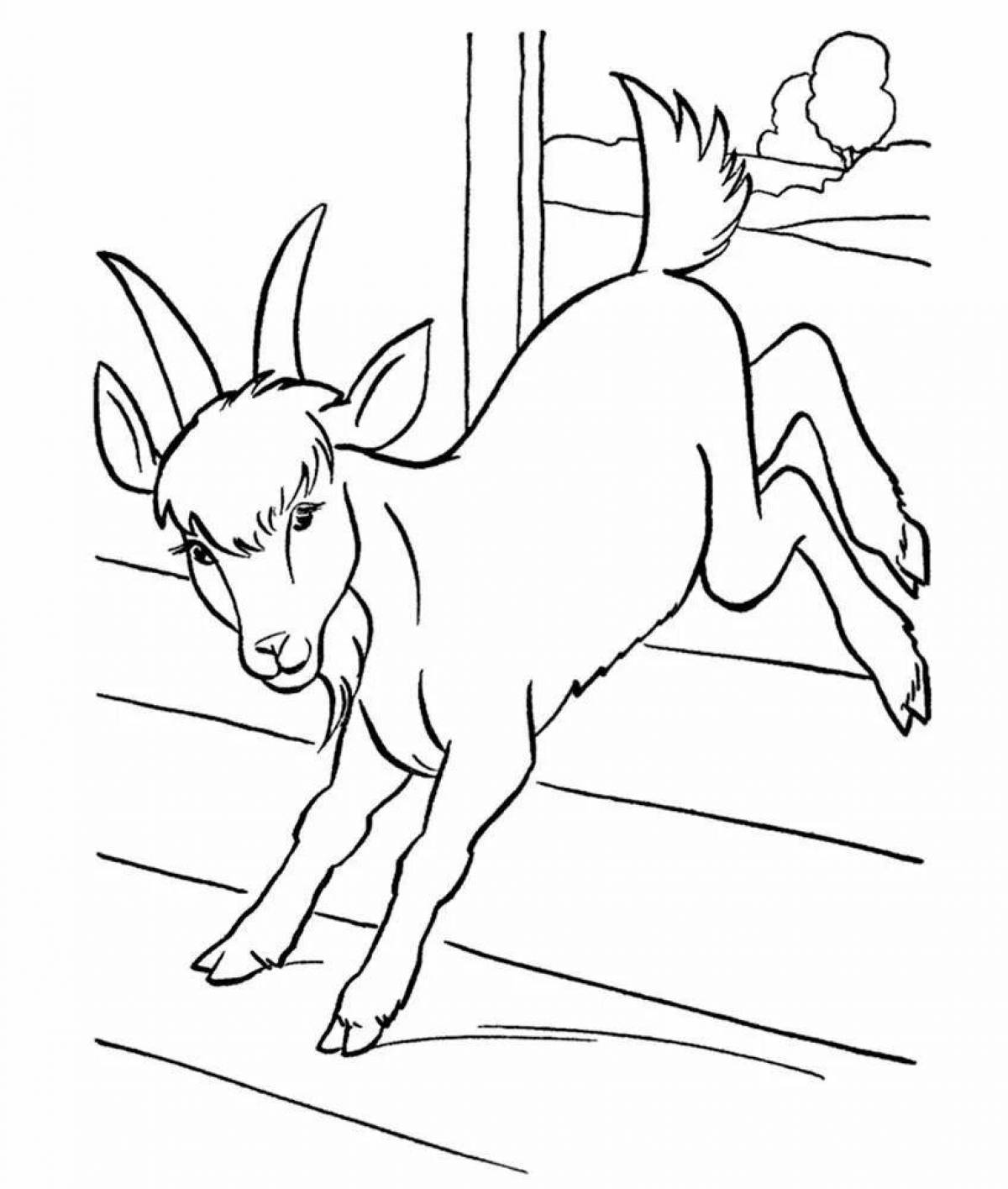 Фото Волнующая раскраска козла для детей
