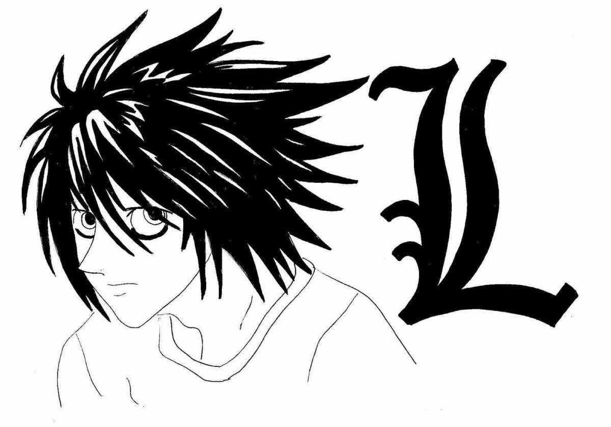 Detailed death note anime coloring page