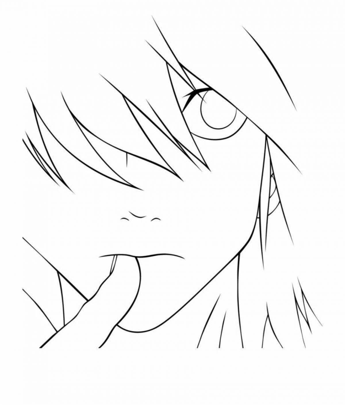 Animated death note anime coloring page