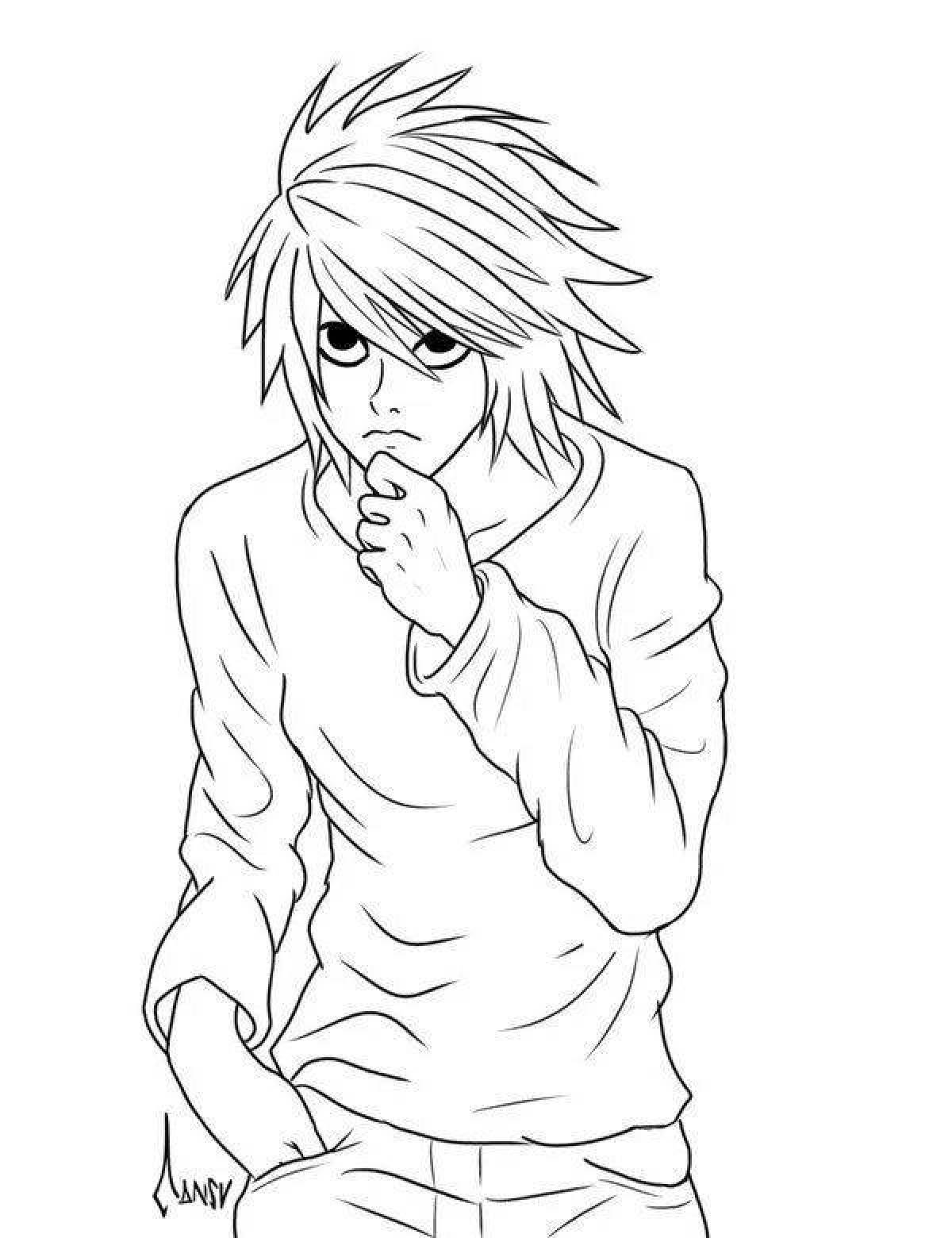 Radiant death note anime coloring page