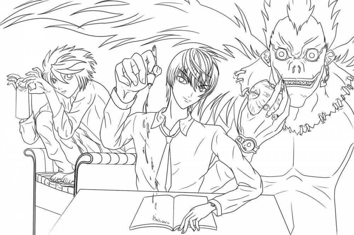 Color-explosion death note anime coloring page