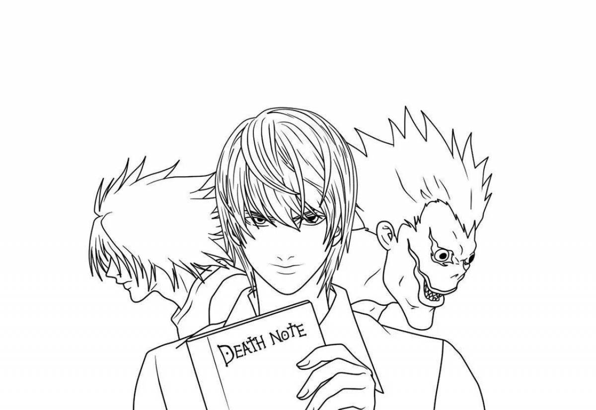 Color frenzy death note anime coloring page