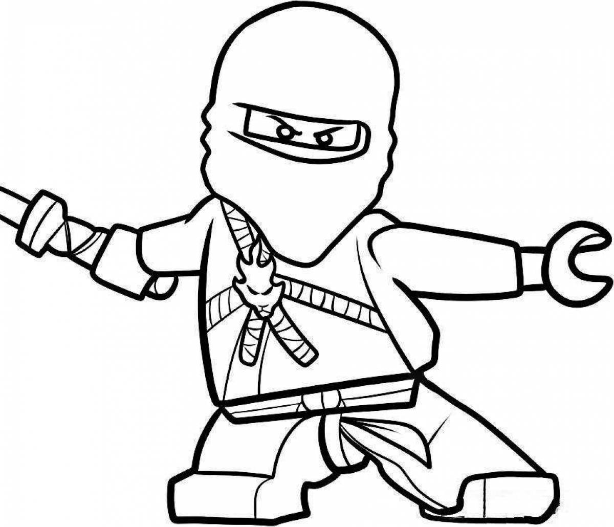 Lego ninjago zane playful coloring page