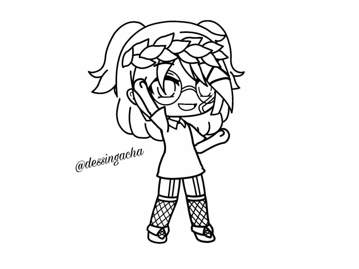 Color-crazy hair gacha life coloring page