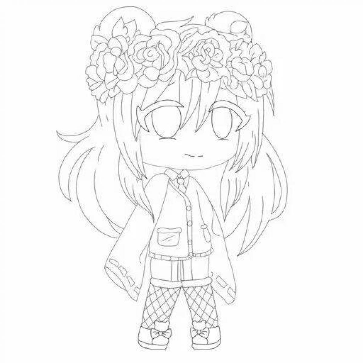 Color-lively hair gacha life coloring page