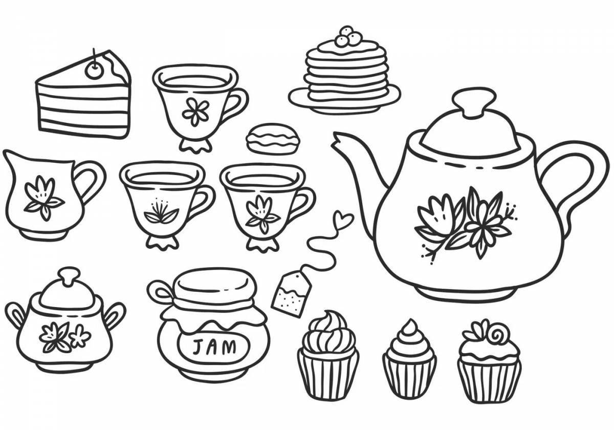 Live tea coloring for kids