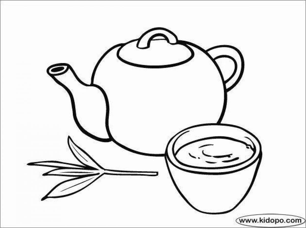 Amazing tea coloring book for kids