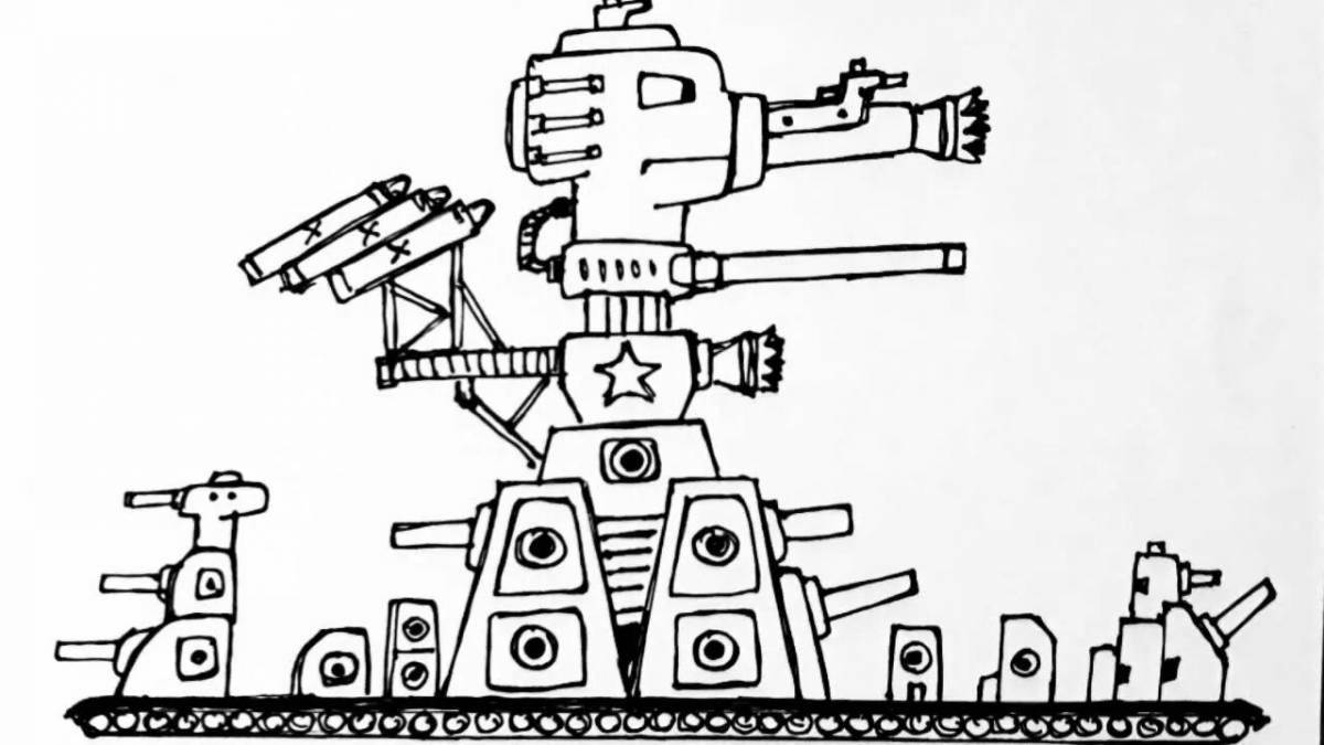 Animated tank with magnetic eyes