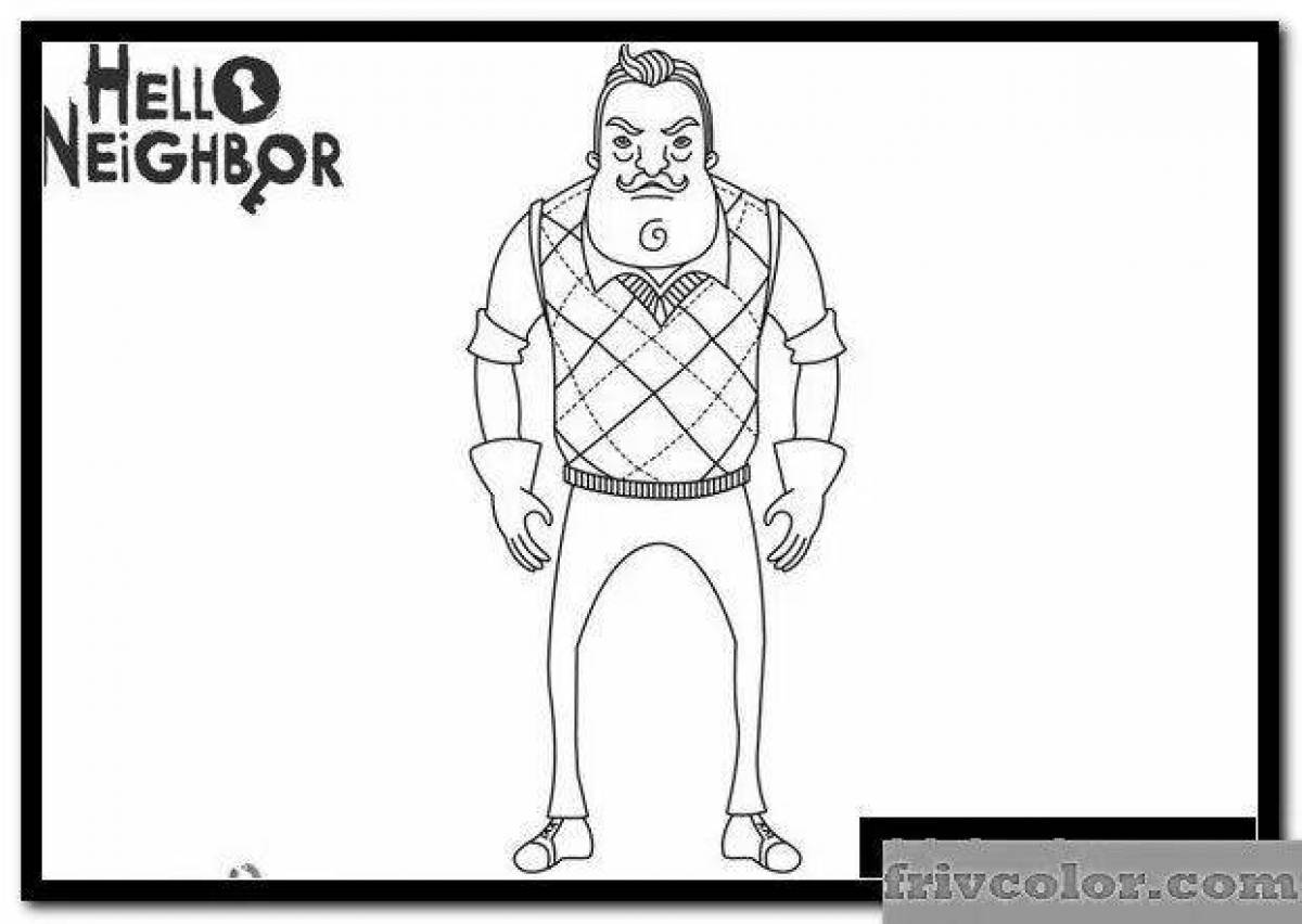 Bright coloring hello neighbor house