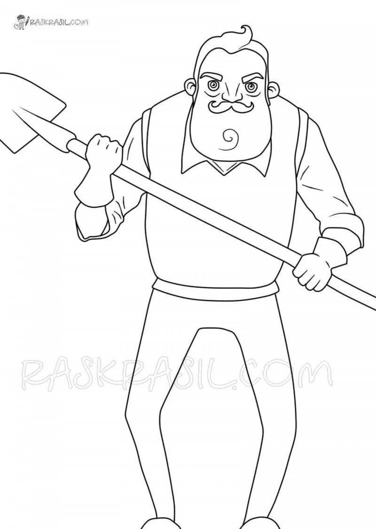 Fabulous hello neighbor house coloring page